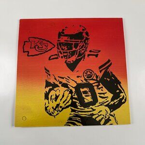 Kansas City Chiefs Tyreek Hill Hand Painted Wooded Picture (10x10")